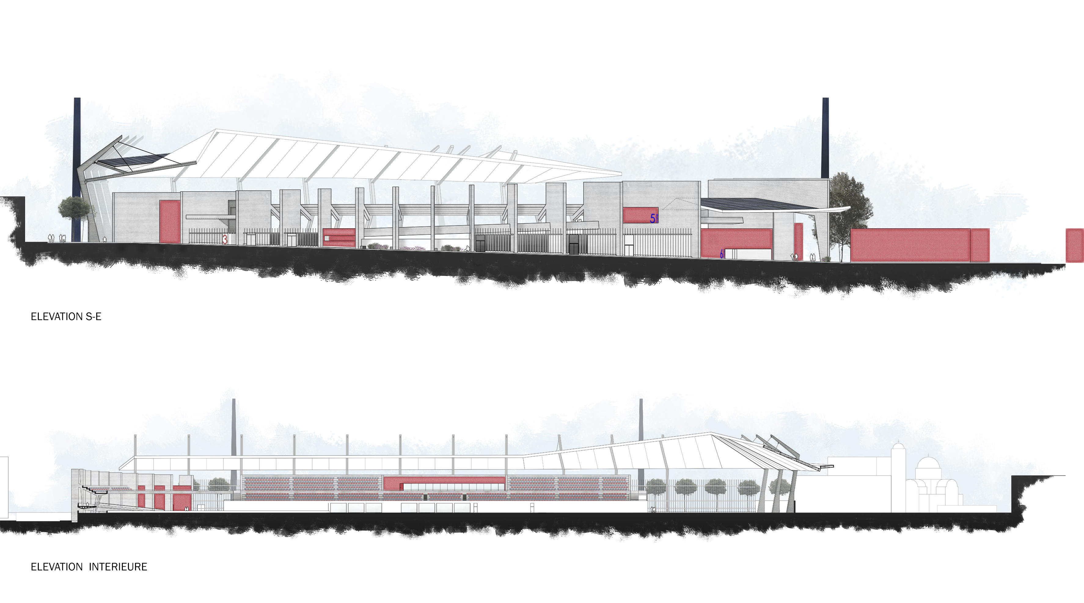 Stade_élévations sud