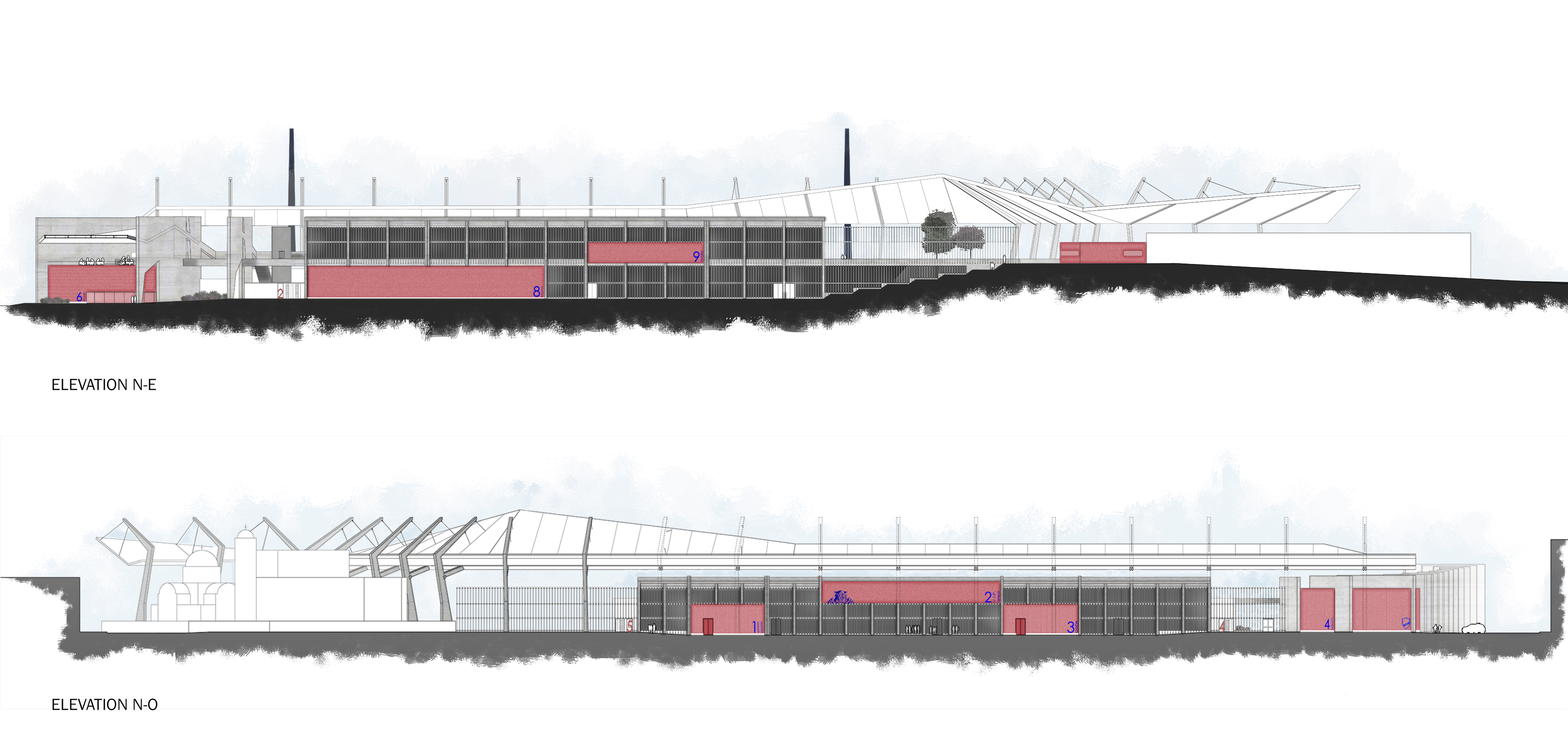 Stade_élévations nord